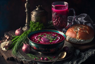 Ukrainian red beetroot borscht