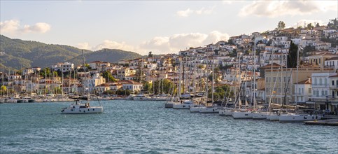 Village view Poros with harbour