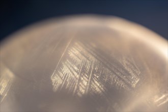 Detail of a soap bubble frozen