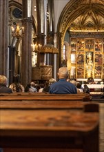 Worshippers in the church
