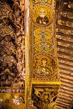 Elaborate gold mosaics with episodes from the Old and New Testatment