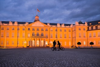 Illuminated castle in Karlsruhe