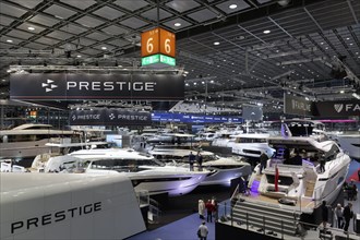 Luxury yachts brand Prestige in exhibition hall