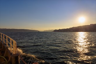 Sunset on a ferry on the Bosporus
