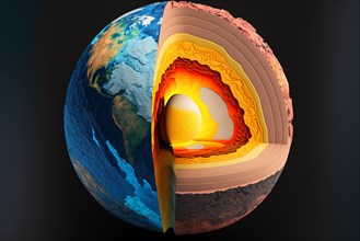 Layers of the planet earth and the core