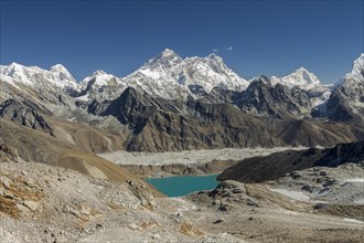 View towards East from the trekking route to Renjo La in Khumbu