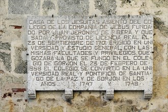 Commemorative plaque to the Jesuit House