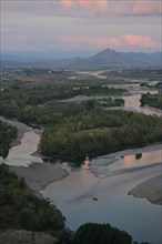 Confluence of the Buna and Drin Rivers with Evening Glory