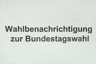 Election notification for the Bundestag election
