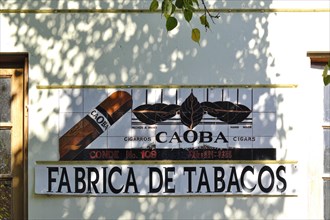 Tile sign from the Caoba cigar factory