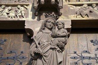 Detail of the facade of the neo-Gothic church of St Peter and Paul