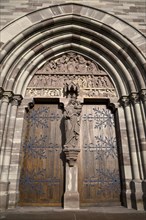 Portal of the neo-Gothic church of St Peter and Paul