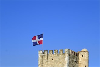 National flag of the Dominican Republic at Fortaleza Ozama Fortress