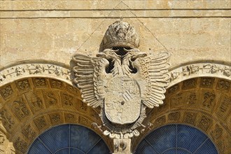 Detail of the main entrance in the middle of the Basilica Cathedral of Santa Maria la Menor