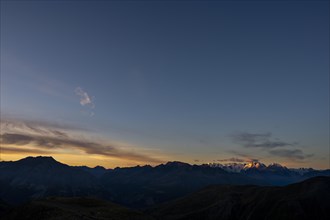 Summit of the Bernina Group at sunrise