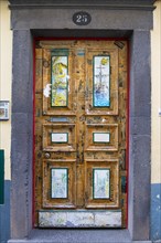 Colourfully painted door