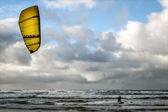 Kitesurfers on the beach of Caleta de Famara
