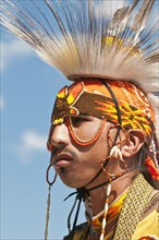 Young Blackfoot man in traditional regalia