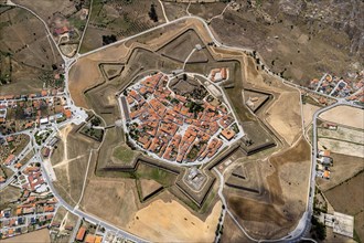 Aerial view of the fortress wall around Almeida
