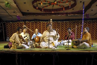 Indian Classical Music during Vinayak Chaturthi Ganesh Chaturthi festival at Sri Karpaga Vinayakar Temple in Pillaiyarpatti near Karaikudi