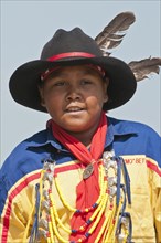 Young boy in traditional regalia