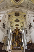 High altar of the baroque town parish church of St. Oswald
