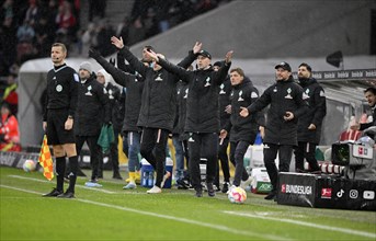 Excitement on the bench for coach Ole Werner SV Werder Bremen SVW