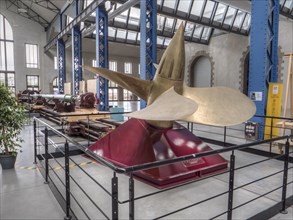 Les Ateliers des Capucins Brest cultural centre in a huge hall with exposed propeller