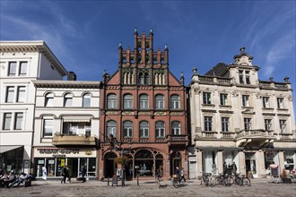 Historic houses characterised by Westphalian Hanseatic League on the market square