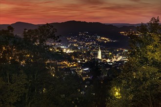 View over Eisenach by night