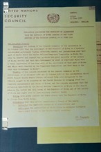 The First Resolution of the UN Security Council on 26 June 1950