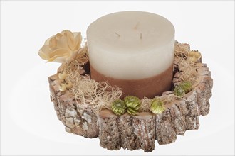 Candle Decoration with Tree Bark