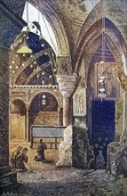 Helen's Chapel with the Entrance to the Chapel of the Finding of the Cross in the Church of the Holy Sepulchre in Jerusalem