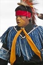 Young boy in traditional regalia