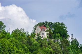 Uhenfels Castle above the village of Seeburg in the Swabian Alb between Bad Urach and Muensingen