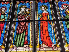 Stained glass window in nave