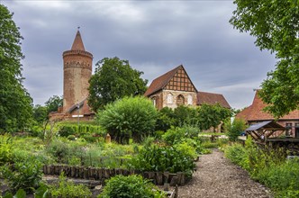 Herb garden and castle building of Burg Stargard