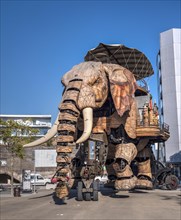 The tourist attraction at the art studio Les Machines de l'ile is a giant mechanical elephant