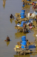 Locals getting water from the Mandrare river