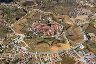 Aerial view of the fortress wall around Almeida