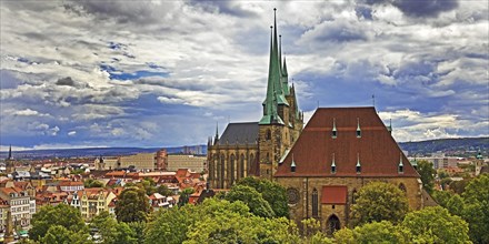 Severi Church and Erfurt Cathedral above the old town on the Domberg