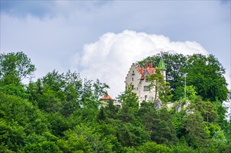 Uhenfels Castle above the village of Seeburg in the Swabian Alb between Bad Urach and Muensingen