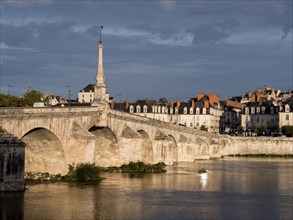View of the Jacques Gabriel bridge over the Loire and the city of Blois