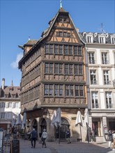 Tourist attraction half-timbered houses at Place de la Cathedrale