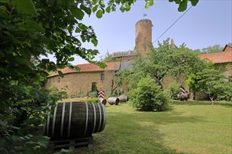 Courtyard and garden of Burg Layen Schlossgut Diel winery
