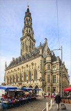 Gothic Town Hall with Belfry at the Place des Heros