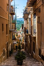 Castelbuono in the Madonie mountains with historic old town