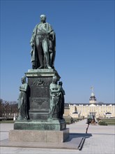 Carl Friedrich Monument and Karlsruhe Palace in the background