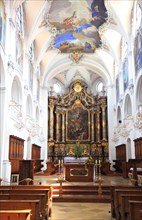 Interior view of the monastery church