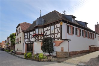Half-timbered house with bay window
